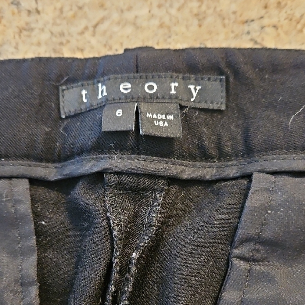 Theory Black Straight-Leg Pants